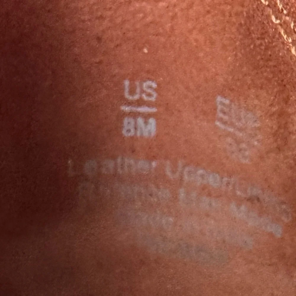 Sam Edelman Palmer cognac leather booties size 8 women’s stacked heel slip on - Picture 13 of 13